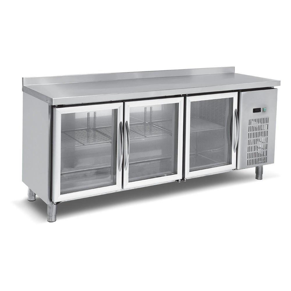 Empero  EMP.255.70.03-CLS   Camlı Tezgah Tip Buzdolabı 4 Kapaklı (Fanlı Soğutma) /  Counter Type Refrigerator with 4 Doors 
