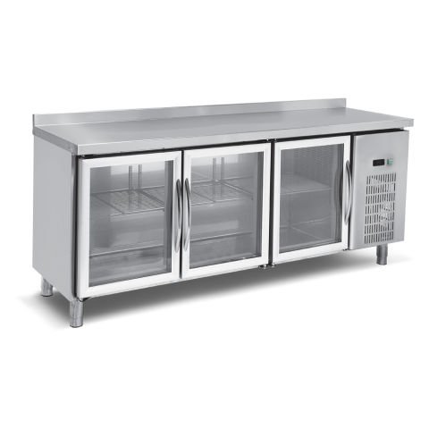 Empero  EMP.150.60.03-CLS  Cam Kapılı Tezgah Tip Buzdolabı 2 Kapaklı (Fanlı Soğutma) / Counter Type Refrigerator with 2 Glass  Doors 