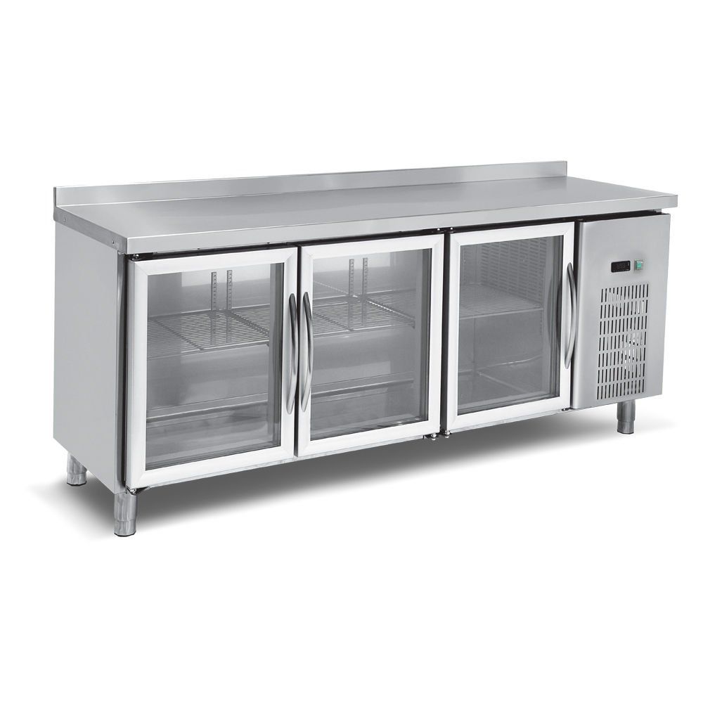 Empero EMP.200.70.03 Camlı Tezgah Tip Buzdolabı 3 Kapaklı (Fanlı Soğutma) /  Counter Type Refrigerator with 3 Glass  Doors 