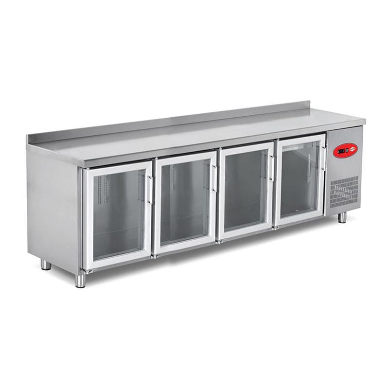 Empero EMP.255.70.03 Camlı Tezgah Tip Buzdolabı 4 Kapaklı (Fanlı Soğutma) /  Counter Type Refrigerator with 4 Glass Doors