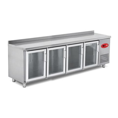 Empero EMP.255.70.03 Camlı Tezgah Tip Buzdolabı 4 Kapaklı (Fanlı Soğutma) /  Counter Type Refrigerator with 4 Glass Doors