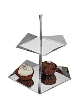 Narin A68007 Kare İkramlık Stand A - 10 cm B - 12,5 cm H - 19,5 cm