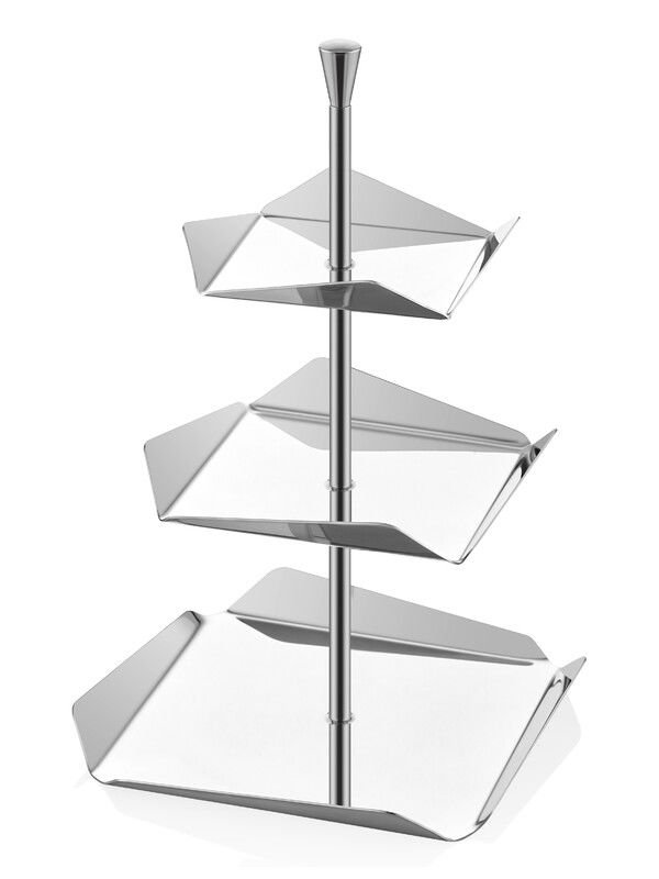 Narin A68009  Kare İkramlık Stand - 3 Katlı  A - 10 cm B - 12,5 cm C - 19,5 cm H - 30,5 cm