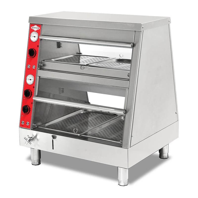Empero EMP.PLC-D-GN21 Isıtmalı Teşhir Ünitesi, 2 Katlı, 80x69x93 cm / Food Warmer Display