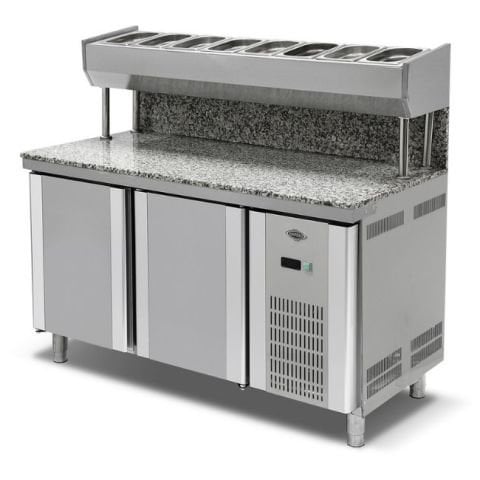 Empero EMP.200.80.01-PSYG Pizza ve Salata Hazırlık Buzdolabı, 3 Kapılı, 500 L / Granite Pizza Salad Refrigerator 3 Doors 