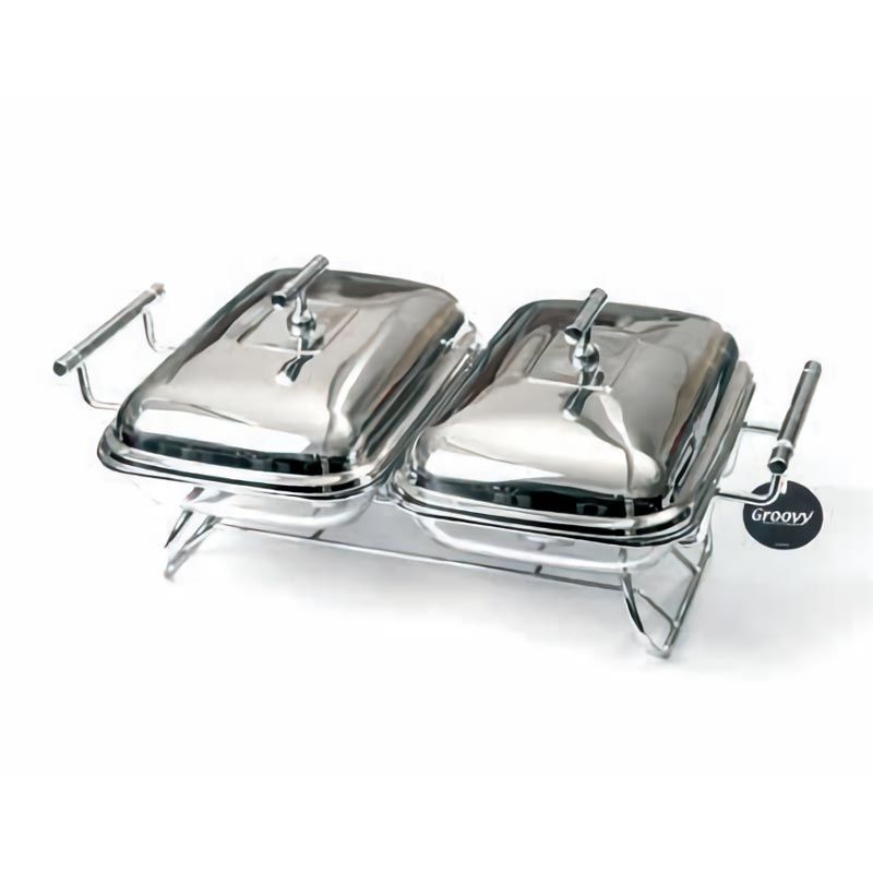 Biradlı GRV-9801 Isıtıcılı Yemek Servis Standı, 2x1.6 L