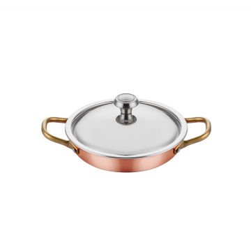 A 101YS 12K Multi - Metal Bakır Yumurta Sahanı,Tava + Kapak