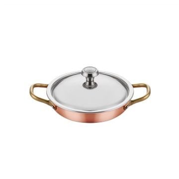 A 101YS 20K Multi - Metal Bakır Yumurta Sahanı,Tava + Kapak