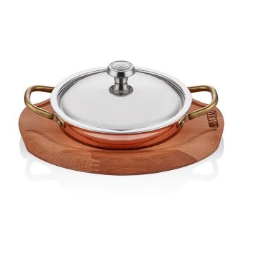 Mm Bakır Yumurta Sahanı + Kapak + Nihale A 101YS 14KA