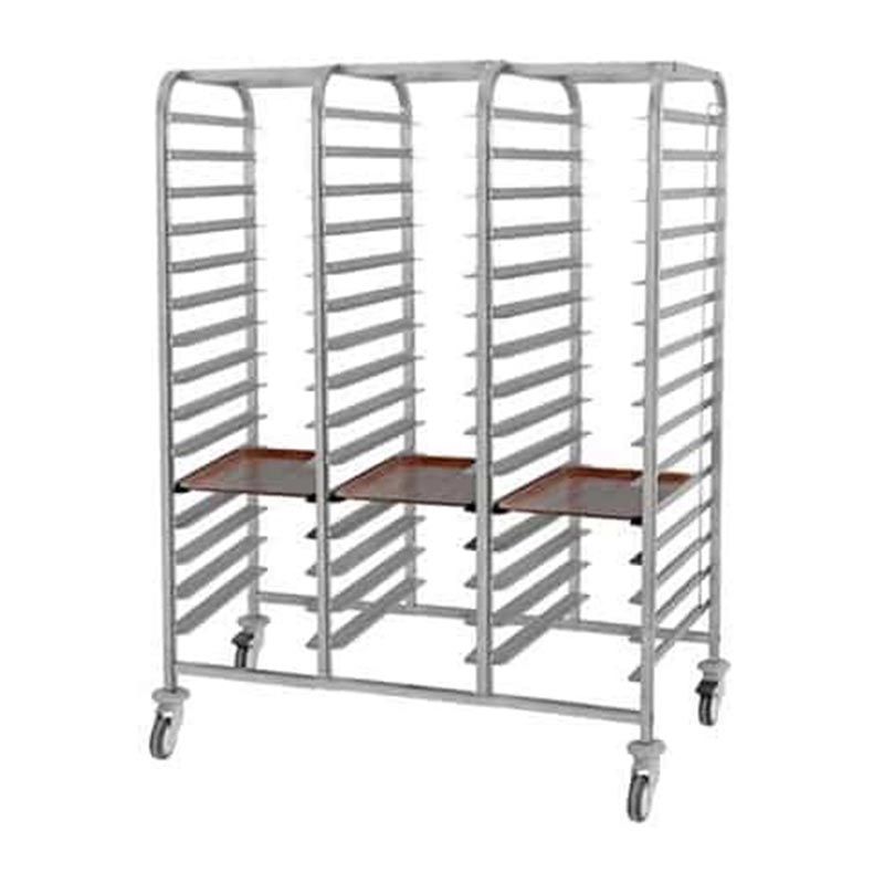 Empero EMP.BA.2.3753-39  Selfrom Bulaşık Toplama Arabası, Üçlü, 37x53 cm / Tray Trolley with Rails Triple Row For 37x53