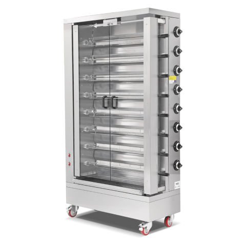 Empero EMP.8EG Piliç Kızartma Makinesi, 48\' li  Gazlı 1194x481x2030 mm / Gas Chicken Rotisserie