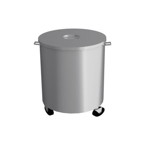 Empero EMP.CY.01 Tekerlekli Yuvarlak Çöp Kovası Inox / Mobile Waste Bin-Round