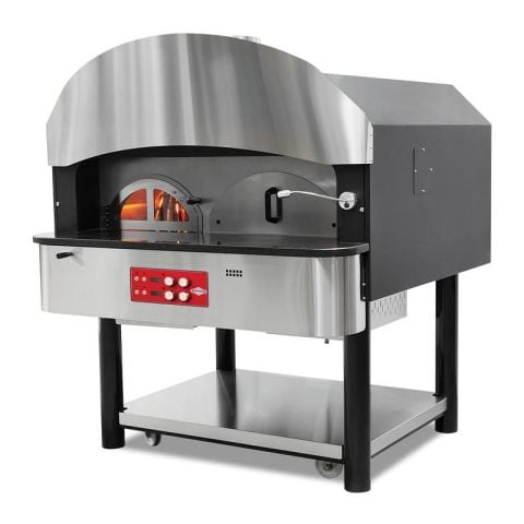 Empero  SPO.05-D Digital Gazlı + Odunlu Döner Tabanlı Pizza Fırını 6 x 30 cm Pizza  / Digital Gas and Wood Rotating Pizza Oven