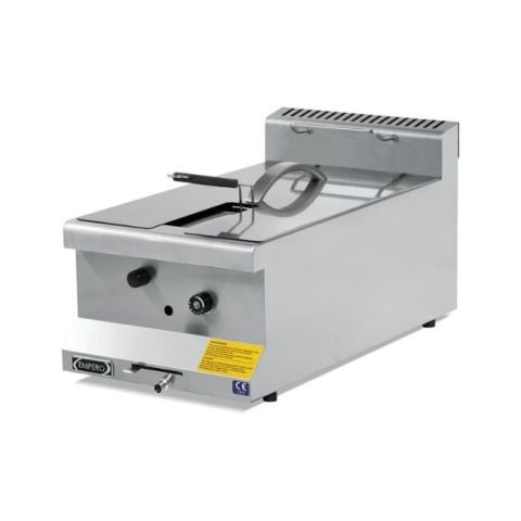 Empero EMP.6FG010 Gazlı Fritöz - 10 Litre Yağ Kapasiteli - Tahliyeli - Doğalgazlı / Gas Fryer