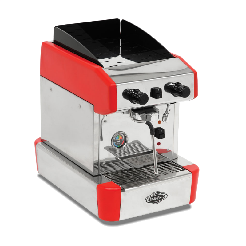 Empero EMP.CPC.1GR Yarı Otomatik Espresso Kahve Makinesi, 1 Gruplu, Kırmızı