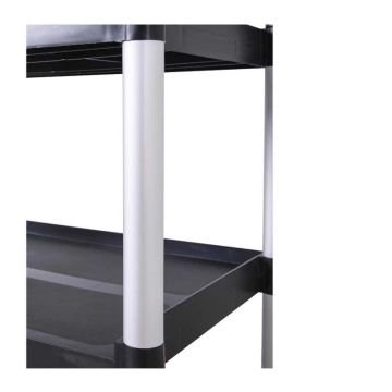 Epinox SAS-1 Plastik Servis Arabası, 103x50x96 cm, Siyah