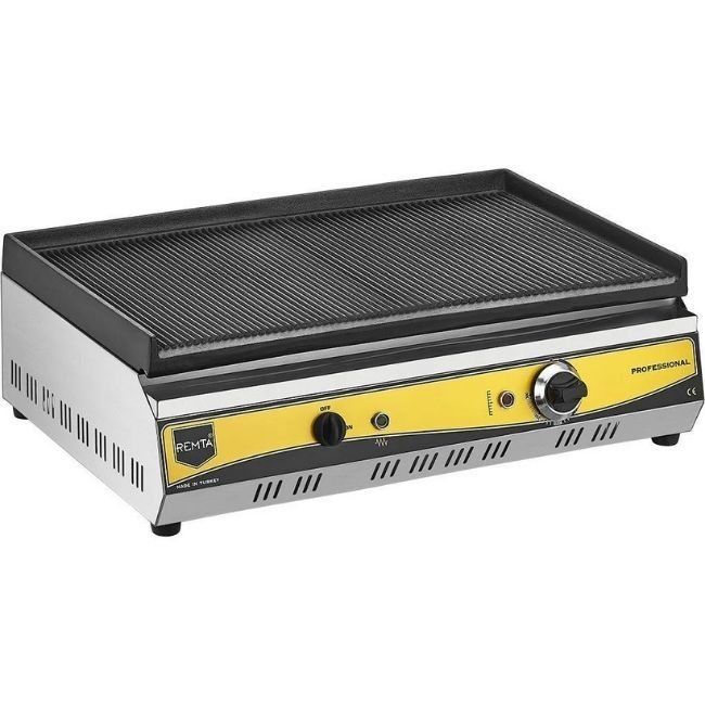 Remta R89 Yarı Oluklu Döküm Grill Izgara, 70 cm, Elektrikli