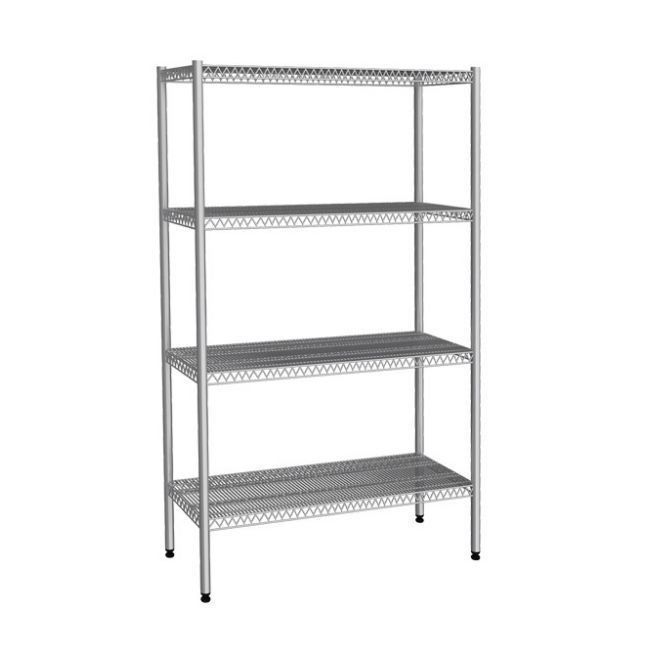 Tel Raf 4 Katlı Genişlik 530 mm, Yükseklik :1800 mm  Inox 304 / Wire Shelves with 4 Floor (1800 mm)