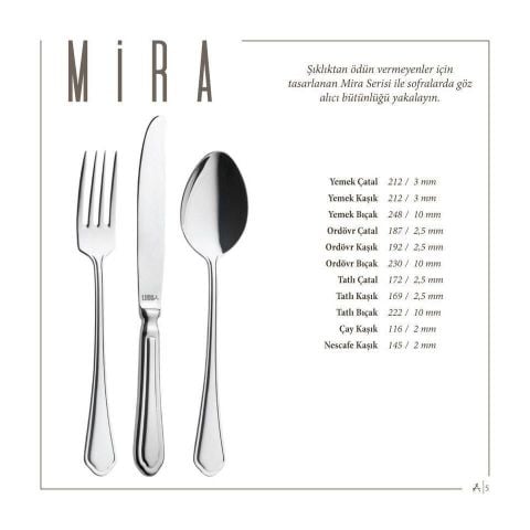 Lugga Mira Model Balık Bıçak 12 Adet / Fish Knife