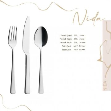 Lugga Nida Model Ordovr Kaşığı 12 Adet /  Appetzer Spoon