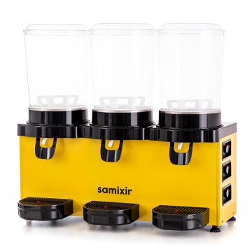 Samixir MMM30 Panaromik Triple Soğuk İçecek Dispenseri, 10 L+10 L+10 L, Sarı