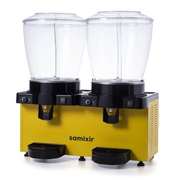 Samixir SS44.AY Panaromik Analog Twin Soğuk İçecek Dispenseri, 22+22 L, Fıskiyeli, Sarı