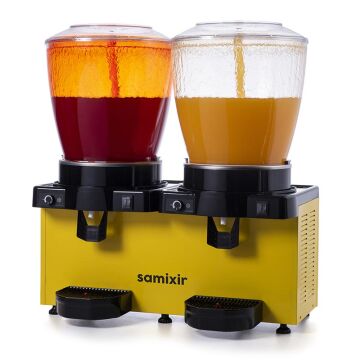 Samixir SS44.AY Panaromik Analog Twin Soğuk İçecek Dispenseri, 22+22 L, Fıskiyeli, Sarı