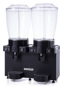 Samixir SS44.AB Twin Soğuk İçecek Dispenseri, 22+22 L, Panaromik, Analog, Fıskiyeli, Siyah