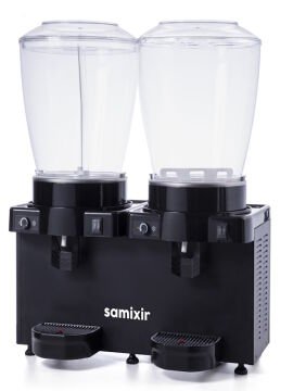 SAMİXİR Panamorik SM44.AB Panamorik Twin Fıskiyeli ve Karıştırıcılı Soğuk İçecek Dispenseri, 22+22 lt, Siyah
