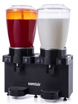SAMİXİR Panamorik SM44.AB Panamorik Twin Fıskiyeli ve Karıştırıcılı Soğuk İçecek Dispenseri, 22+22 lt, Siyah