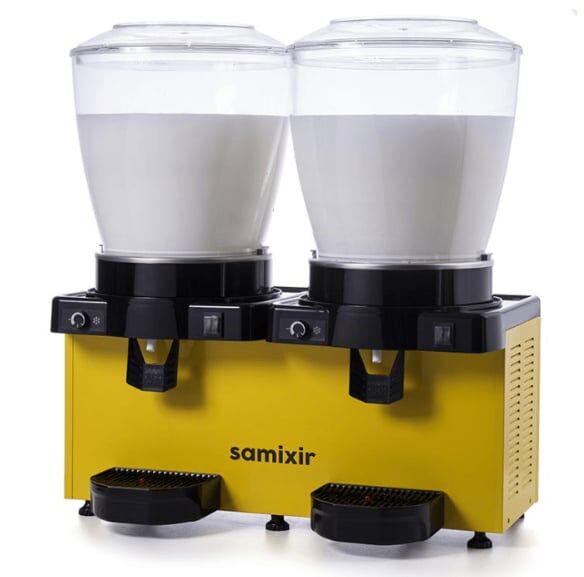 Samixir MM44.AY Panaromik Analog Twin Soğuk İçecek Dispenseri, 22+22 L, Karıştırıcılı, Sarı