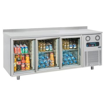 Frenox CSN3-SL  Sürgülü Üç Kapılı Tezgah Tip Buzdolabı 304 Kalite