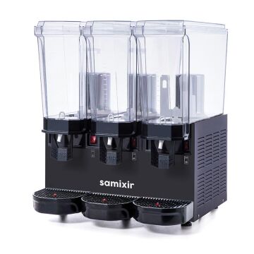 Samixir 60.SSMB Triple Klasik Fıskiyeli ve Fıskiyeli Karıştırıcılı Soğuk İçecek Dispenseri, 20+20+20 L, Siyah
