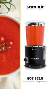 Samixir  SC10.B Sıcak ,İçecek Dispenseri 10 Lt Panoramik Karıştırıcılı Siyah
