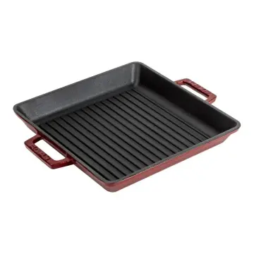 Lava Döküm Kare Izgara Tavası Döküm Demir Yekpare Çift Kulplu Ölçü 26x26cm