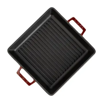 Lava Döküm Kare Izgara Tavası Döküm Demir Yekpare Çift Kulplu Ölçü 26x26cm