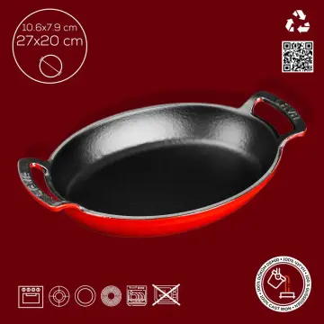 Lava Döküm Oval Sahan Döküm Demir Yekpare Çift Kulplu Ölçü 27x20cm