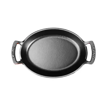 Lava Döküm Oval Sahan Döküm Demir Yekpare Çift Kulplu Ölçü 27x20cm