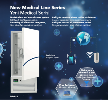 Frenox MD2-UL Medikal Buzdolabı, 2 Raflı, 235 Litre Kapasiteli, -40/-35