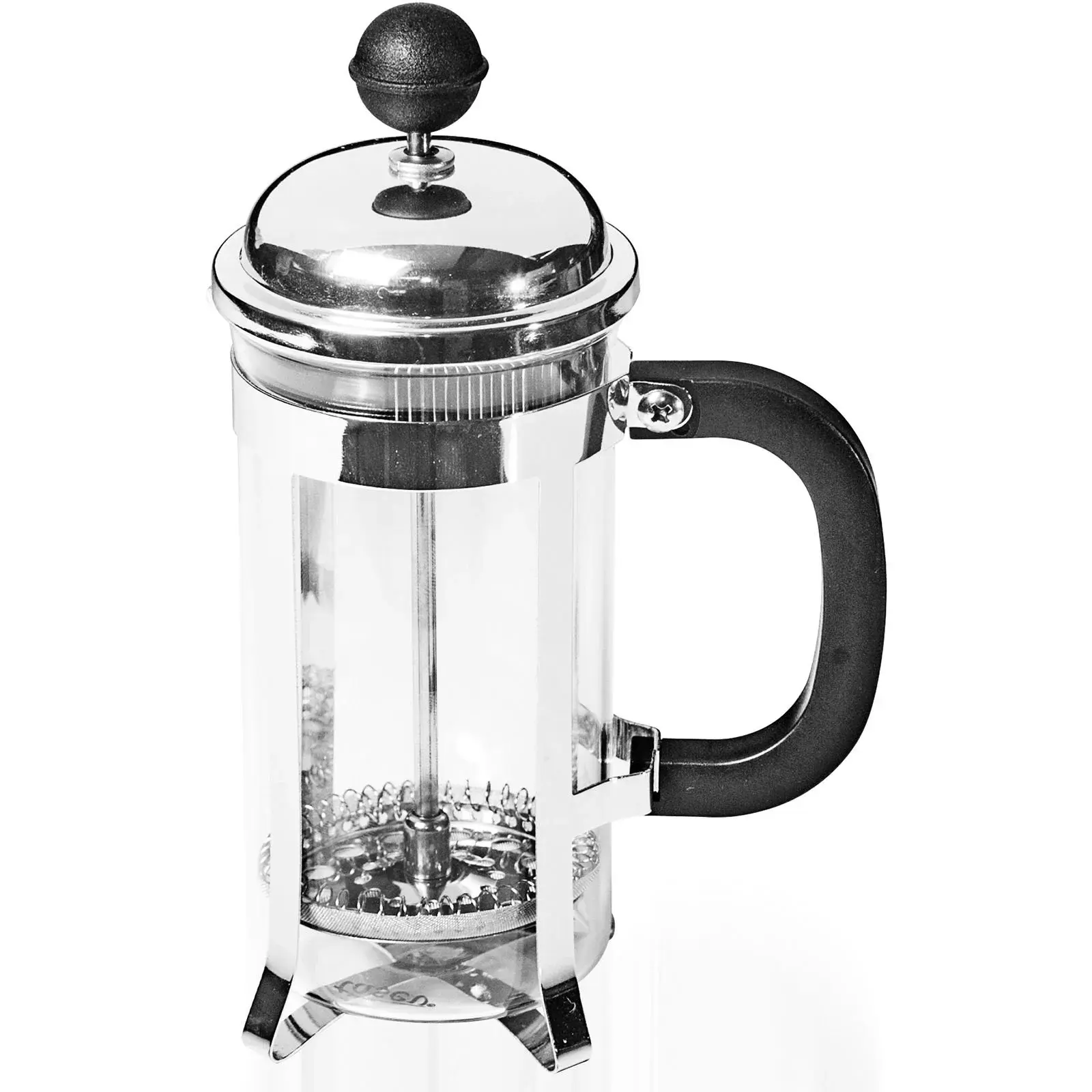Biradlı Groovy (GRV-D2) Lüks French Press Gümüş Renk  350 cc