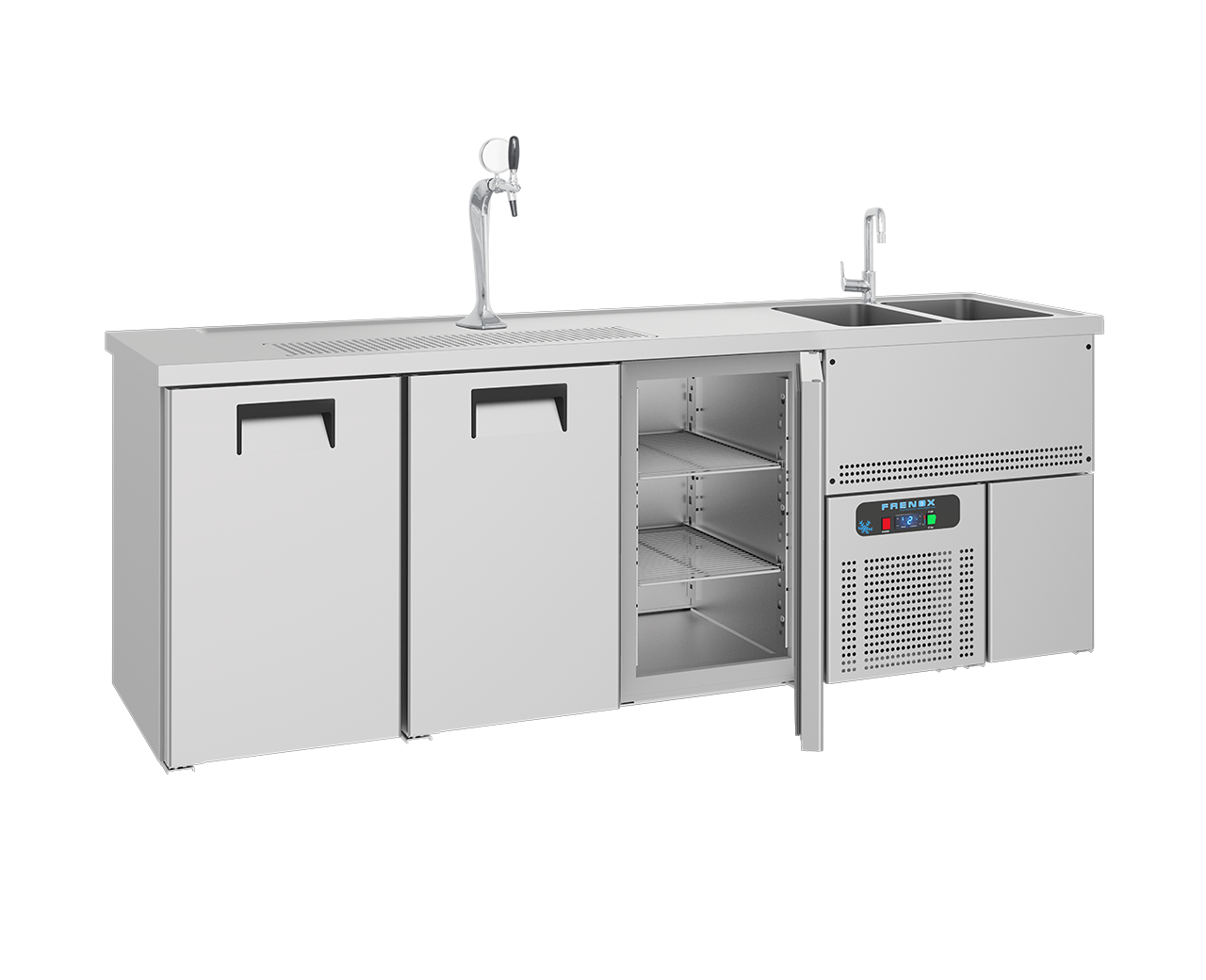 Frenox  KGN3-2E-R   Bira Soğutucu Buzdolabı - Çift Evyeli