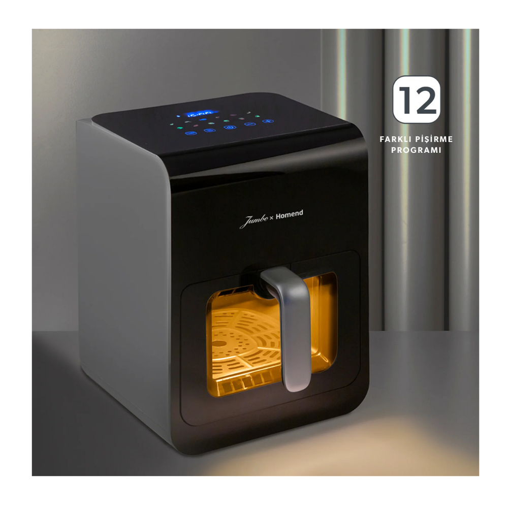 Jumbo x Homend Airfryday 2507H 12 Farklı Program Dokunmatik Ekran Buhar Fonksiyonlu 6L Airfryer