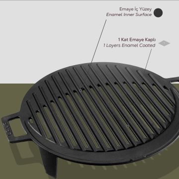 Lava LV Y MNG IZG 37 Döküm Yuvarlak Mangal Izgarası  Çift Kulplu Çap (Ø)37cm.