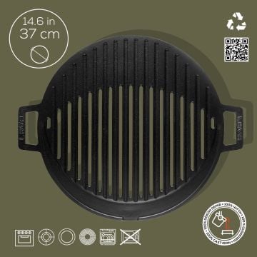 Lava LV Y MNG IZG 37 Döküm Yuvarlak Mangal Izgarası  Çift Kulplu Çap (Ø)37cm.