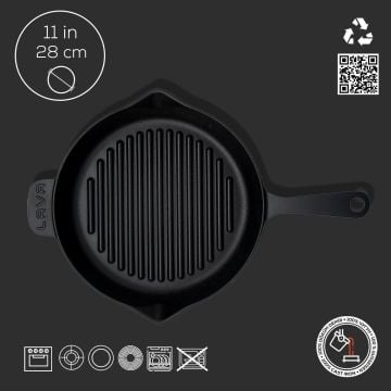 Lava LV ECO Y GT 28 Döküm Yuvarlak Izgara Tava  Saplı Çap(Ø)28cm.