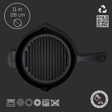 Lava LV ECO Y GT 28 Döküm Yuvarlak Izgara Tava  Saplı Çap(Ø)28cm.
