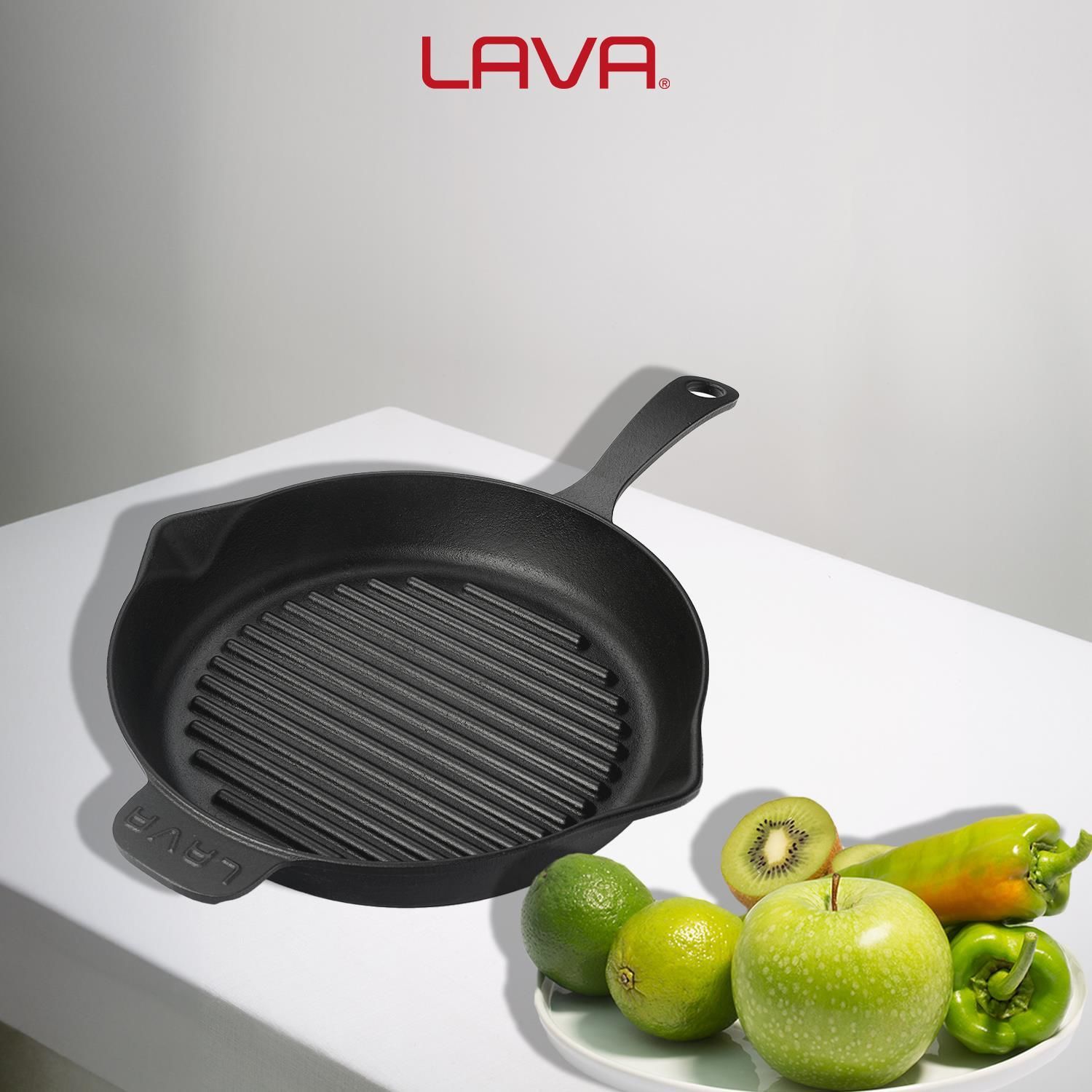 Lava LV ECO Y GT 28 Döküm Yuvarlak Izgara Tava  Saplı Çap(Ø)28cm.