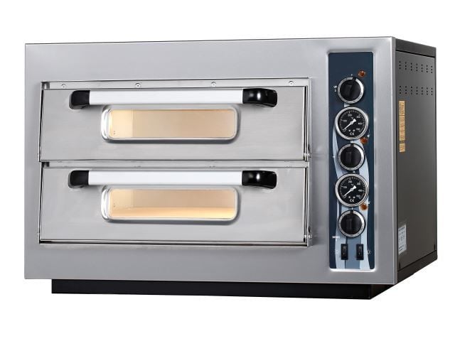 Maksan PO402T Çift Katlı, 8x25 cm Pizza Kapasiteli Elektrikli Termometre Göstergeli