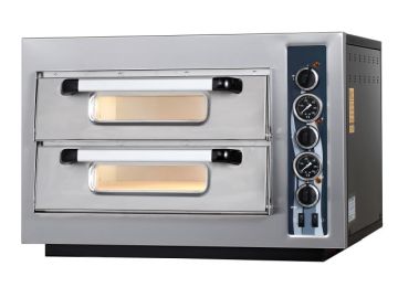 Maksan PO402T Çift Katlı, 8x25 cm Pizza Kapasiteli Elektrikli Termometre Göstergeli