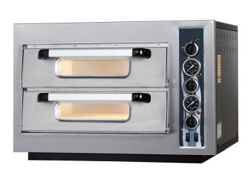 Maksan PO402T Çift Katlı, 8x25 cm Pizza Kapasiteli Elektrikli Termometre Göstergeli